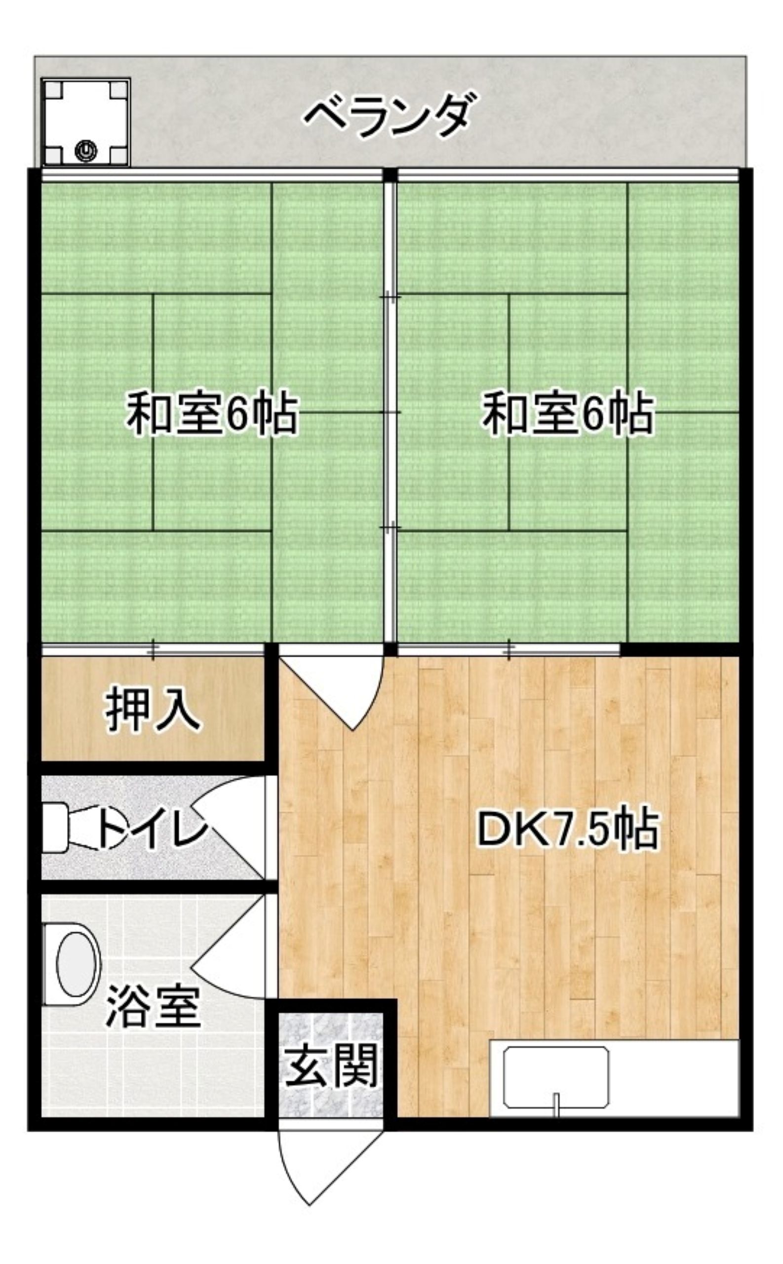 【那覇市首里石嶺町】座波第２アパート２－D＊２LDK